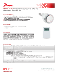 Thumbnail of document Data Sheet - CDTV Carbon Dioxide/Volatile Organic Compound TransmitterCDTV